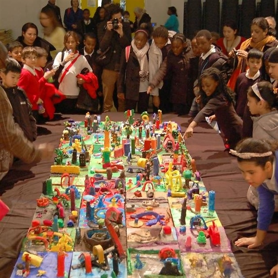 A plasticine cityscape created by N16 scholl children, courtesy of the Newham Recorder