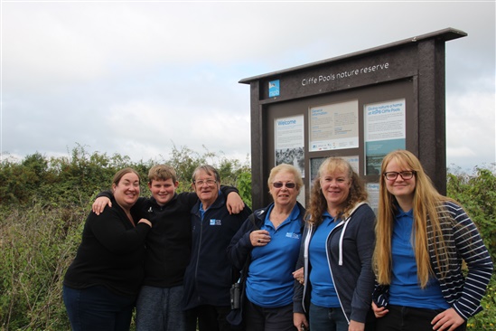 Des and Carol flanked by family members who also volunteer for the RSPB, Image (c) Dave Saunders