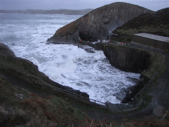 Ramsey Harbour in storm (G Morgan)