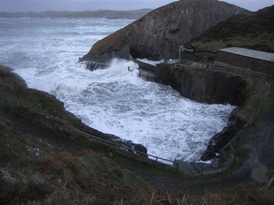 Ramsey Harbour in storm (G Morgan)