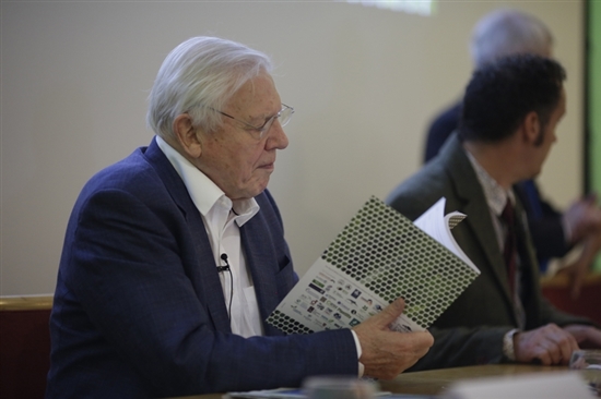 David Attenborough reading the The State of Nature report 2016 at the launch event. Image by rspb-images.com