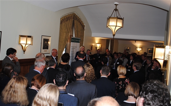 Liz Truss speaking at the launch event