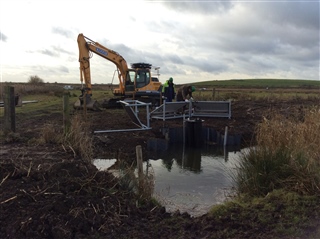 Solar pumps being fitted at RSPB Rainham Marshes