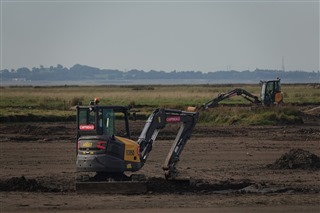  Picture of a digger doing habitat management work at RSPB Leighton Moss and Morecambe Bay nature reserve