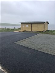 The new tarmac at the Loch of Spiggie Hide 