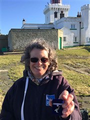 Hilary Brooker-Carey after being presented with her 30-year volunteer pin