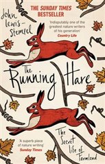 A cream book cover with chestnut-coloured hares running across it along with the words "The Running Hare".