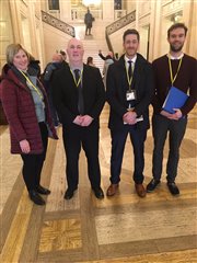 Members of Northern Ireland Environment Link, Ulster Wildlife and RSPB NI giving evidence to the AERA Committee. Photo credit: RSPB NI