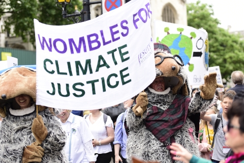 Even the wombles came, sporting a banner saying Wombles for Climate Justice