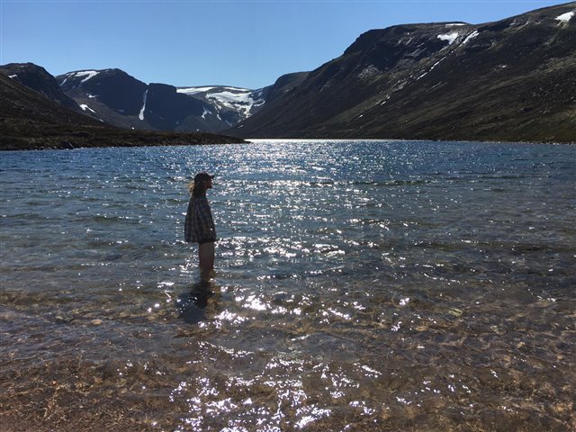 Contemplating the deep and clear waters of Loch A'an. The loch is a part of the Abernethy reserve. Photo by Stuart Griffiths.