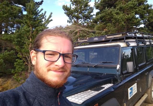 Here's me, very excited to be driving the RSPB Landrover out onto Abernethy to help out with a bit of fieldwork last autumn.