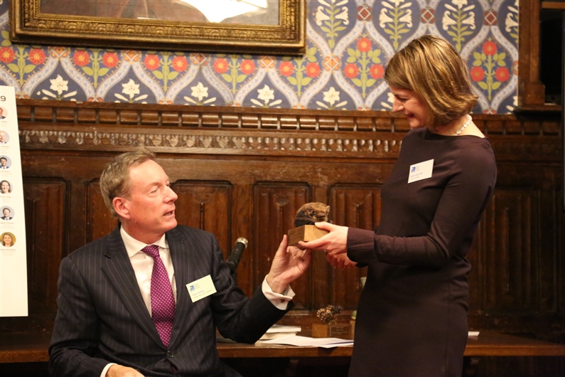 Image: Helen Hayes receiving award from Frank Gardner OBE